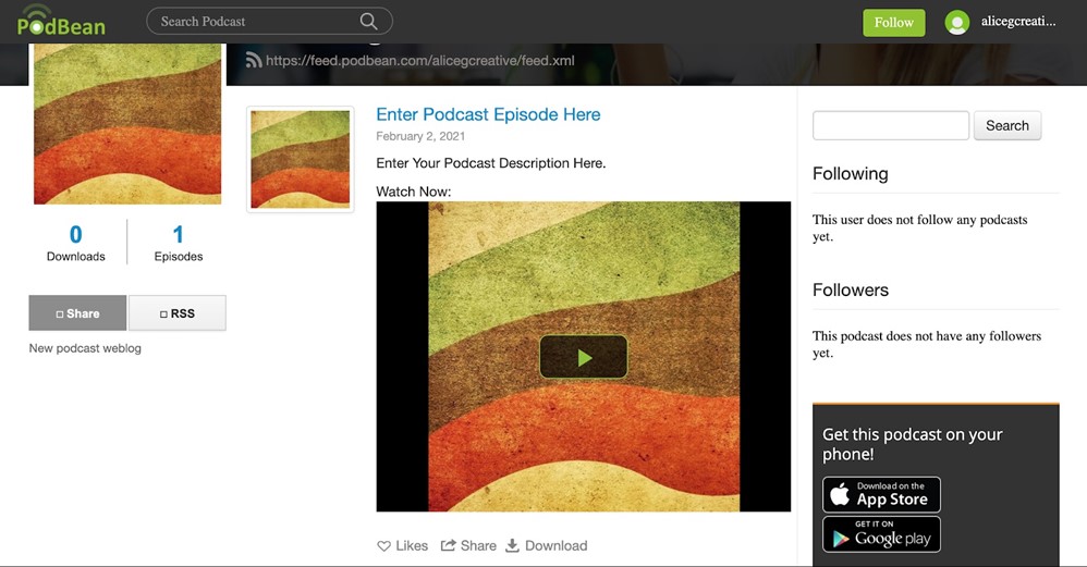 A podcast episode on Podbean