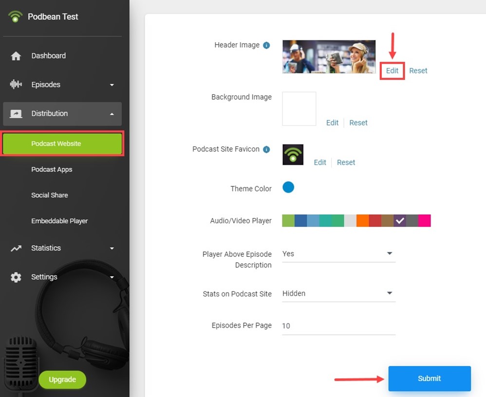 Creating a podcast website on Podbean