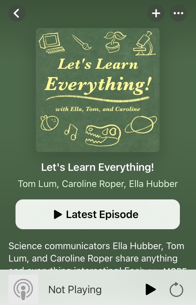 Listening to a podcast on an iPhone.