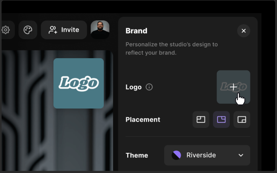 add branding and logos to your vlog on riverside