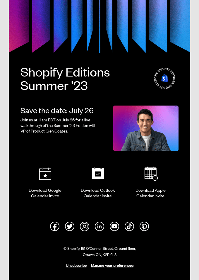Shopify webinar email