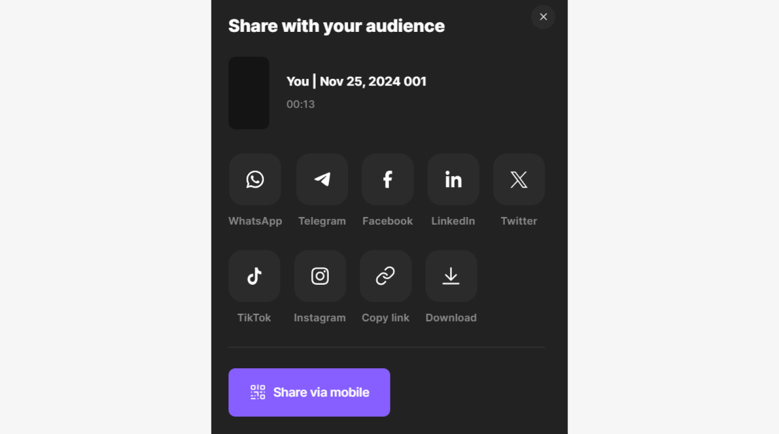 Sharing your Reel on Instagram through RIverside