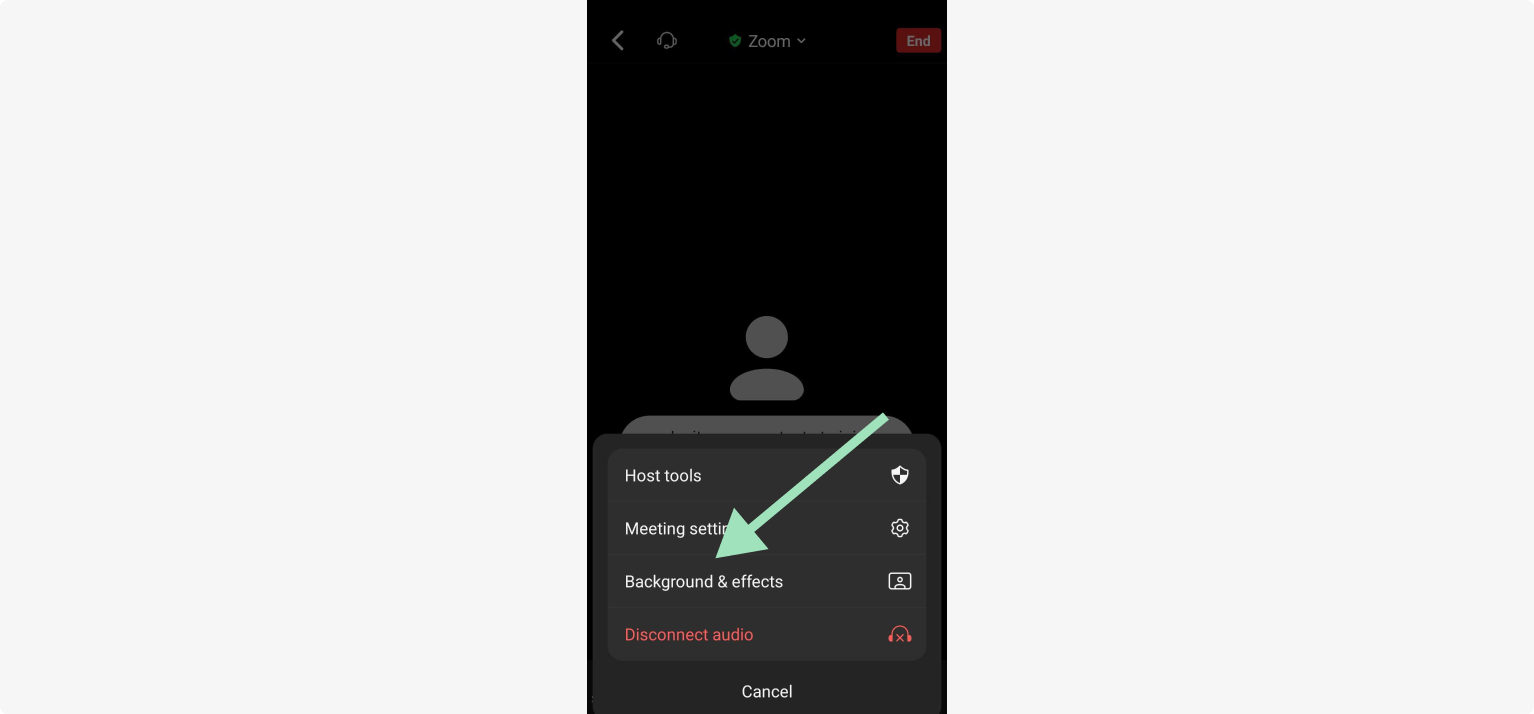 Going to Zoom background and effects settings to blur a background 