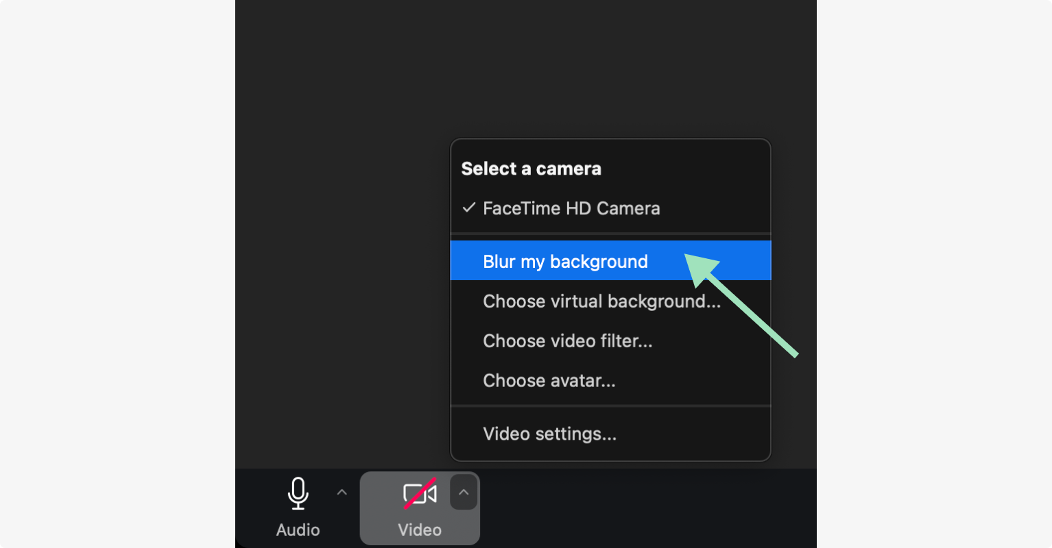 How to blur a zoom background in a meeting