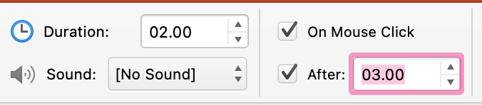 Setting a time on Powerpoint slides to convert them to a video