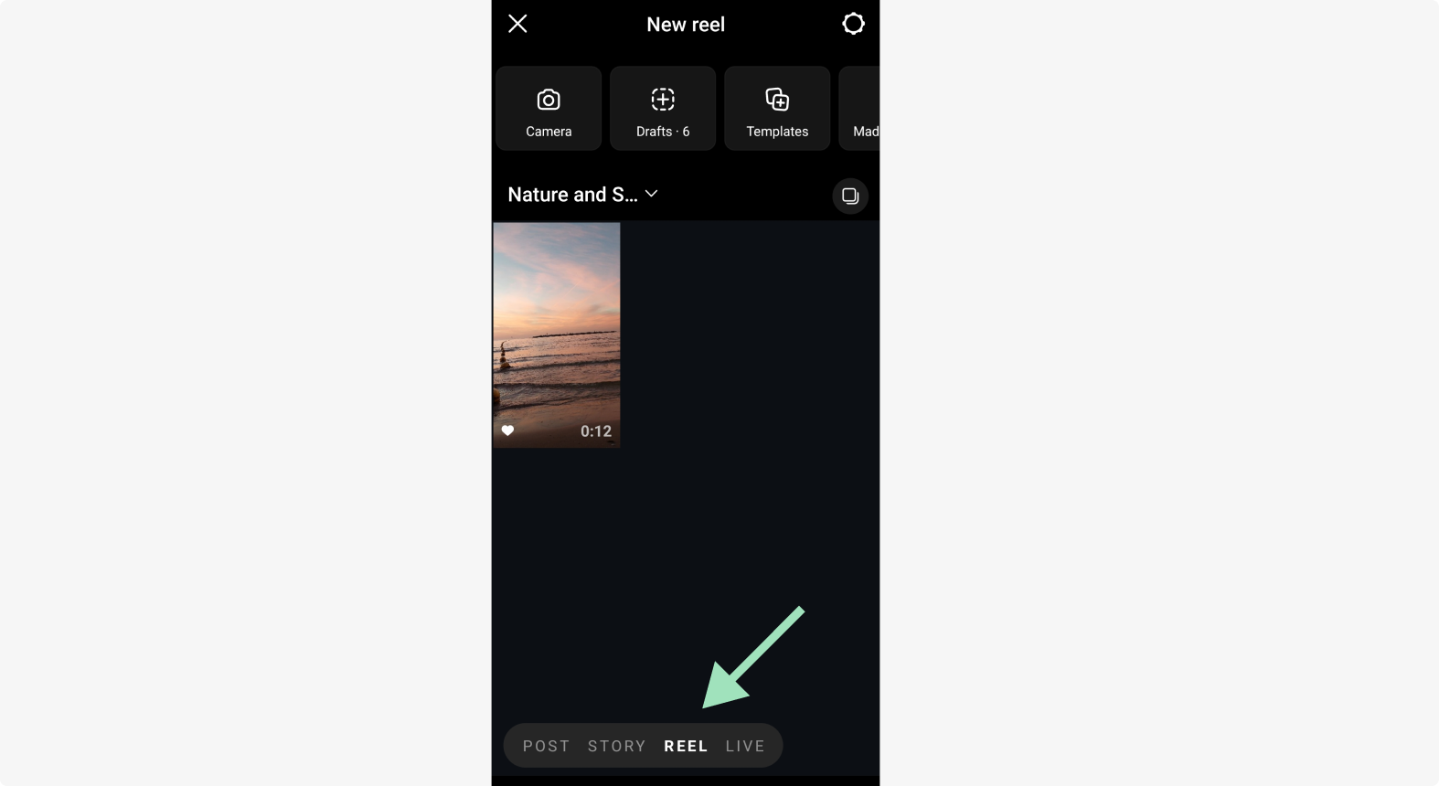Creating a reel on Instagram