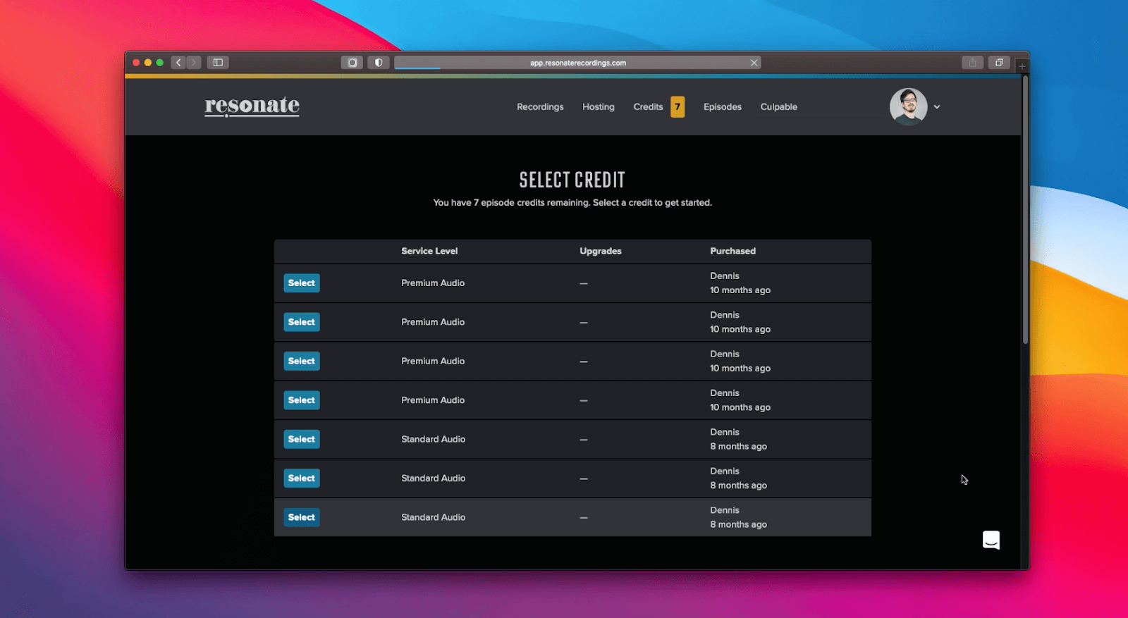 Resonate Recordings credits