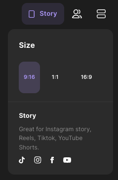 9:16 YouTube dimension in the Riverside editor