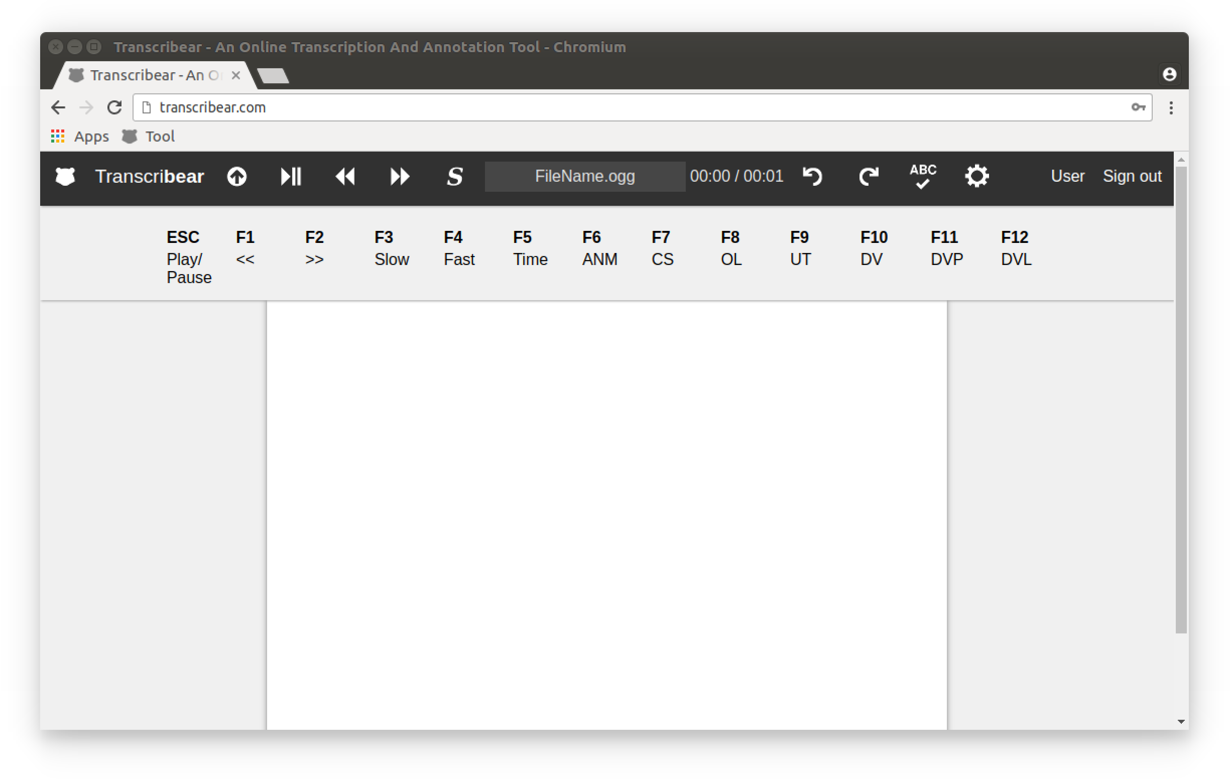 Transcribear free transcription tool